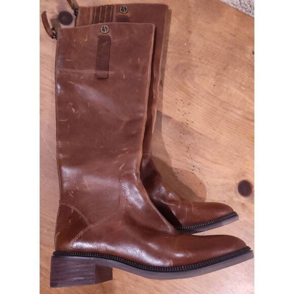 FRANCO SARTO BROWN LEATHER BECKY BOOT - Picture 1 of 10
